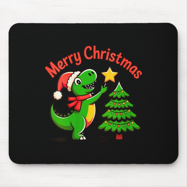 Womens Dinosaur Christmas Merry Christmas T-rex De Musmatta (Framsidan)