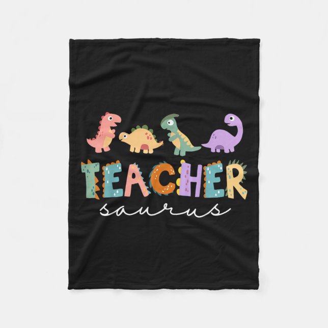 Womens Dinosaur Teacher Teachersaurus Rex Funny Di Fleecefilt (Framsidan)