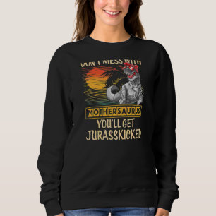 Womens Distress Mors dag Mothersaurus Retro T Shirt