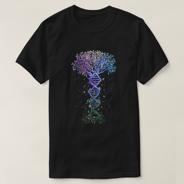 Womens DNA Träd Life Earth Genetics Biolog Scie T Shirt (Design framsida)