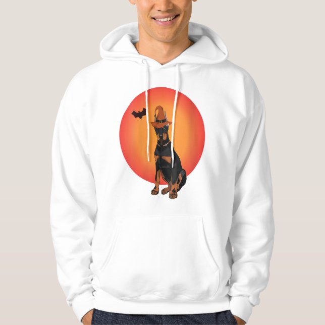 Womens Doberman Hund Halloween Gift Puppy och Hoodie (Framsida)