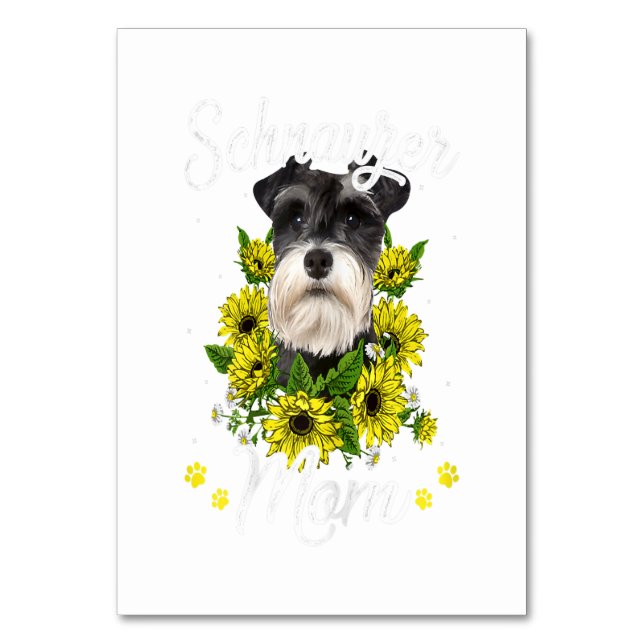 Womens Dog Mom Mors Day Gift Sunflower Schnauzer Bordsnummer (Framsidan)