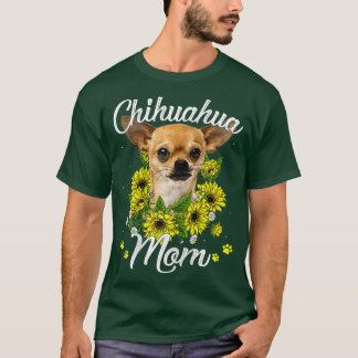 Womens Dog Mom Mother's Day Gifts Sunflower Chihua T Shirt