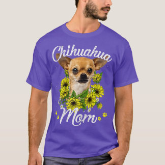 Womens Dog Mom Mothers Day Gifts Sunflower Chihuah T Shirt