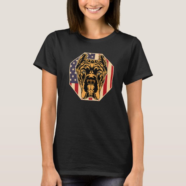 Womens Dog  USA Flag Cane Corso Mom  1 T Shirt (Framsida)