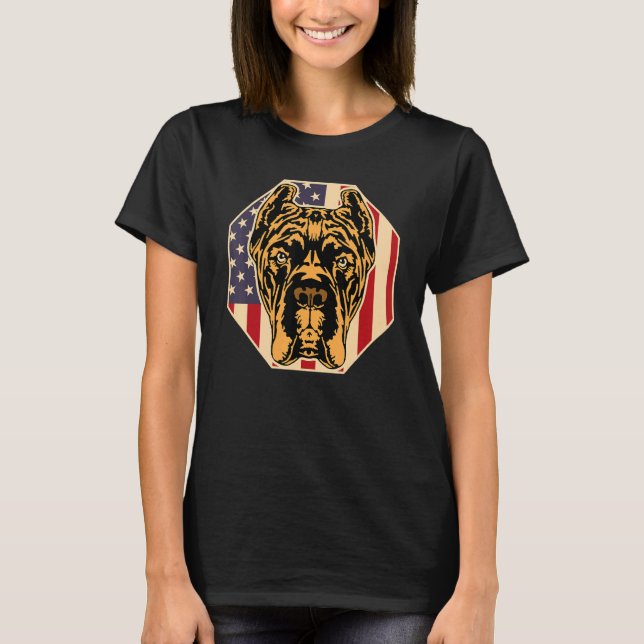 Womens Dog  USA Flag Cane Corso Mom 2 T Shirt (Framsida)