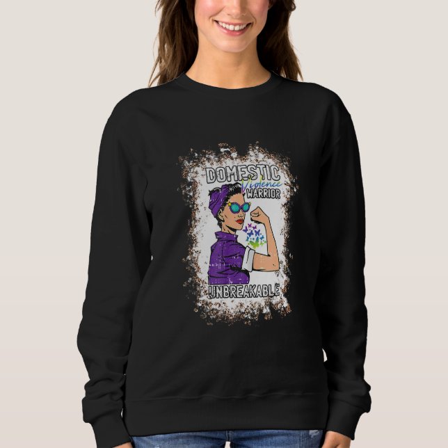 Womens Domestic Violence Awareness Warrior Unbreak T Shirt (Framsida)