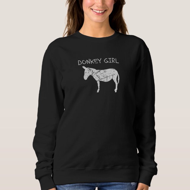 Women's Donkey Girl Farm Animal Cute Donkey T Shirt (Framsida)