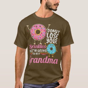 Womens Donut Sprinkles Grandma Baby Reveal Gender T Shirt