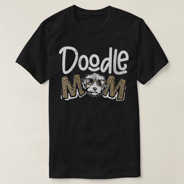 Womens Doodle Mamma Leopard Goldendoodle Mor Da T Shirt (Design framsida)