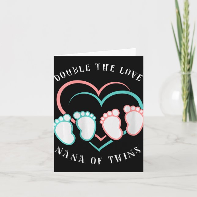 Womens Double The Love New Nana Grandma Of Twins R Kort (Framsida)