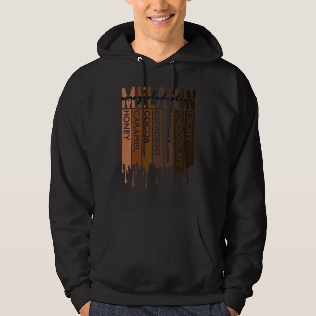 Womens Drippin in Melanin Every Shade Slays Africa Hoodie (Framsida)