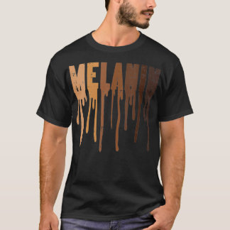 Womens Dripping Melanin Black African Pride Black T Shirt