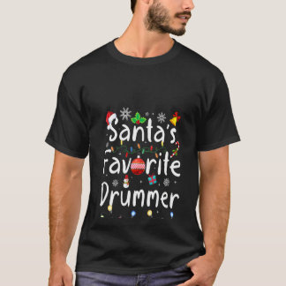 Womens Drummer Julafton Santa's Favorite Drummer C T Shirt