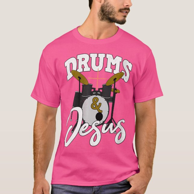 Womens Drums Jesus T Shirt (Framsida)