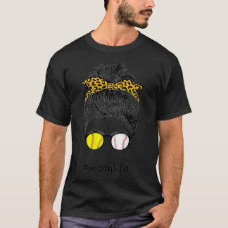 Womens Dy Mamma Life Softball Baseball Mors dag M T Shirt