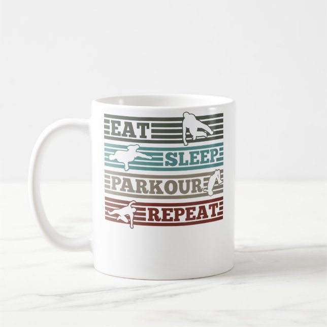 Womens Eat Sleep Parkour Repeat Runner Parkour Kaffemugg (Vänster)