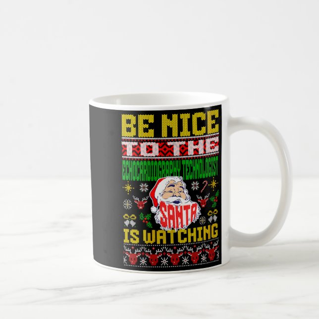 Womens Echocardiography Tech Christmas Ugly Sweate Kaffemugg (Höger)