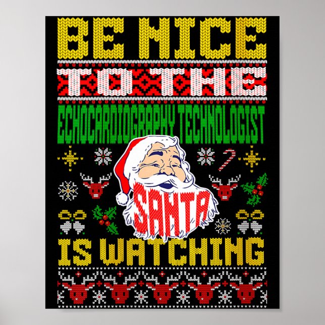 Womens Echocardiography Tech Christmas Ugly Sweate Poster (Framsidan)