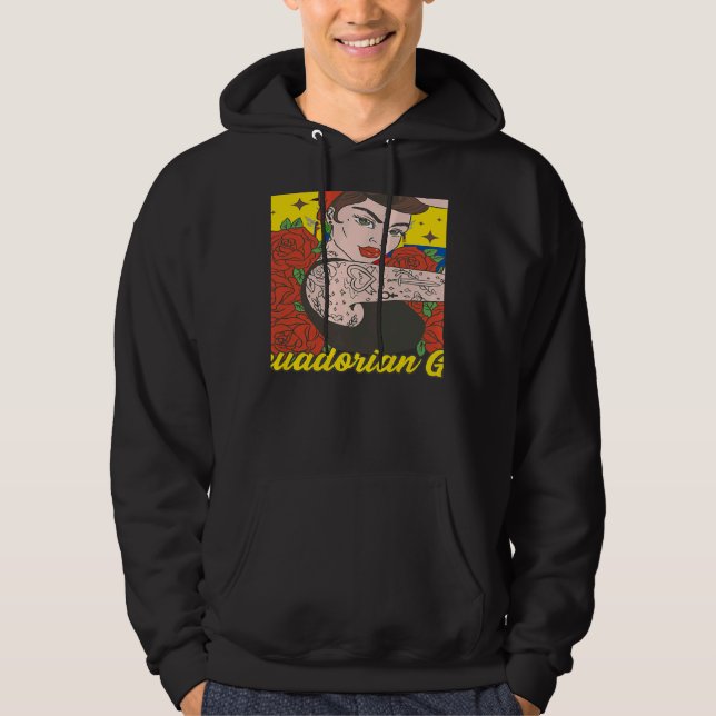 Womens Ecuadorian Girl Ecuador Hoodie (Framsida)