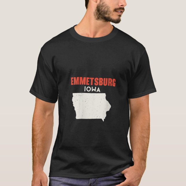 Womens Emmetsburg Iowa Förenta staterna State Trav T Shirt (Framsida)