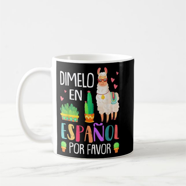 Womens En Espanol Por Favor Bilingual Spanish Teac Kaffemugg (Vänster)
