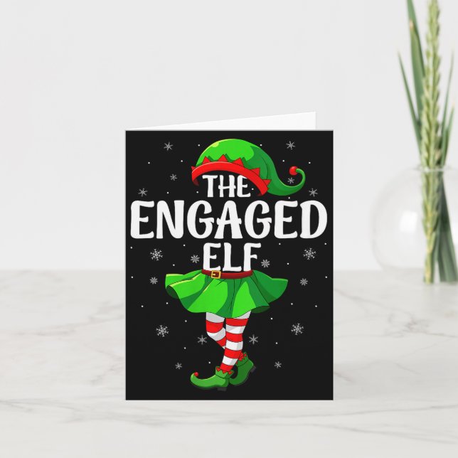 Womens Engaged Elf Christmas Girls Women Elf Squad Kort (Framsida)