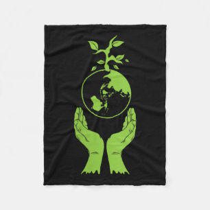 Womens Environmental Protection Grönt Earth V Fleecefilt