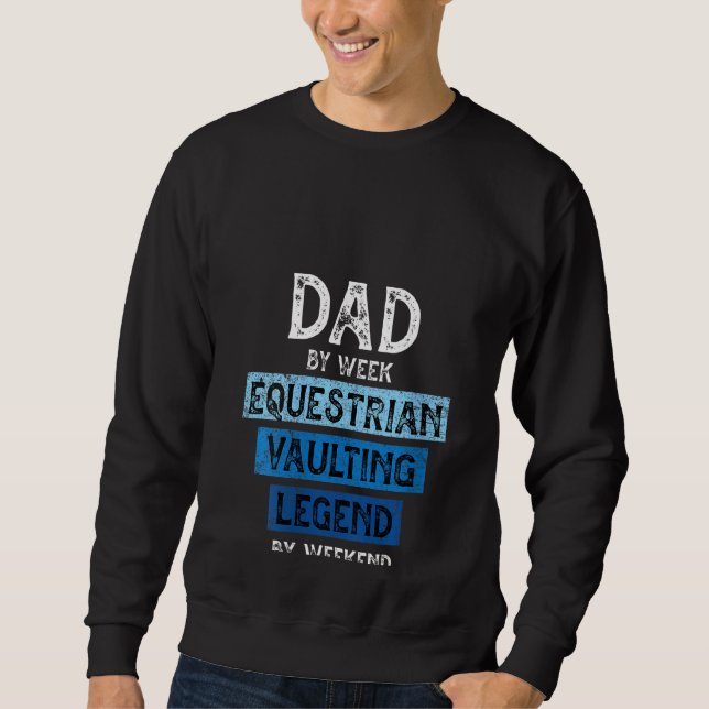 Womens Equestrian Vaulting Legend Pappa pappa Far Lång Ärmad Tröja (Framsida)