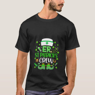 Womens ER Nurse St Patrick s Day Crew Emergency Ro T Shirt