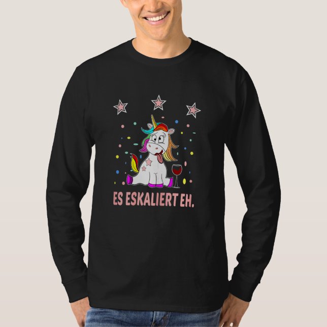 Womens Escaliert Eh Sauf Unicorn Vin som säger Wi T Shirt (Framsida)