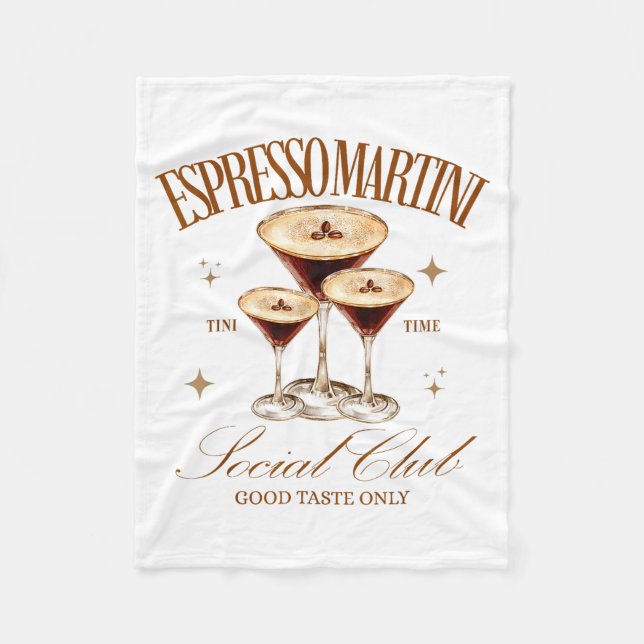 Womens Espresso Martini Social Club Drinking Tail  Fleecefilt (Framsidan)