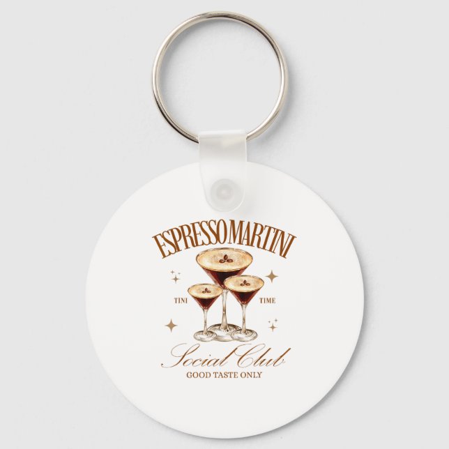 Womens Espresso Martini Social Club Drinking Tail  Nyckelring (Framsida)