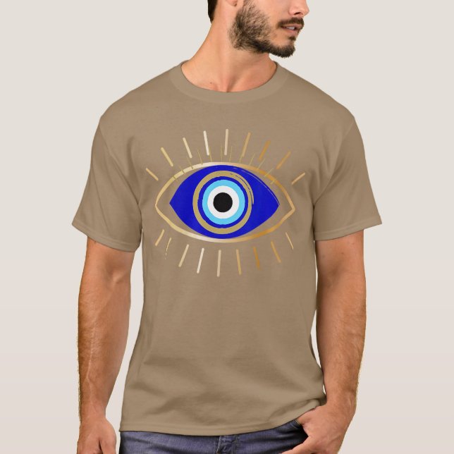 Womens Evil Eye Protection VNeck vintage T Shirt (Framsida)