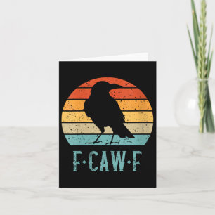 Womens F-caw-f Black Bird Retro Sunset Kråka Kort