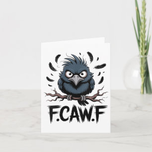 Womens F-caw-f Raven Måne Gothic Halloween, Black Kort