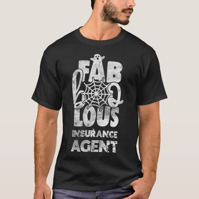 Womens Fab Boo Lous Insurance Agent Cute Ghost Hal T Shirt (Framsida)
