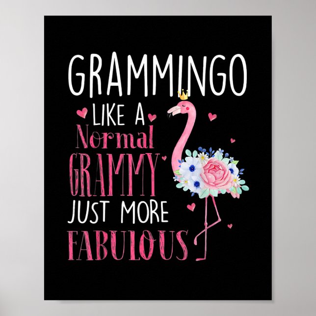 Womens Fabulous Grammy Grandma Mor Mamma Funny Poster (Framsidan)