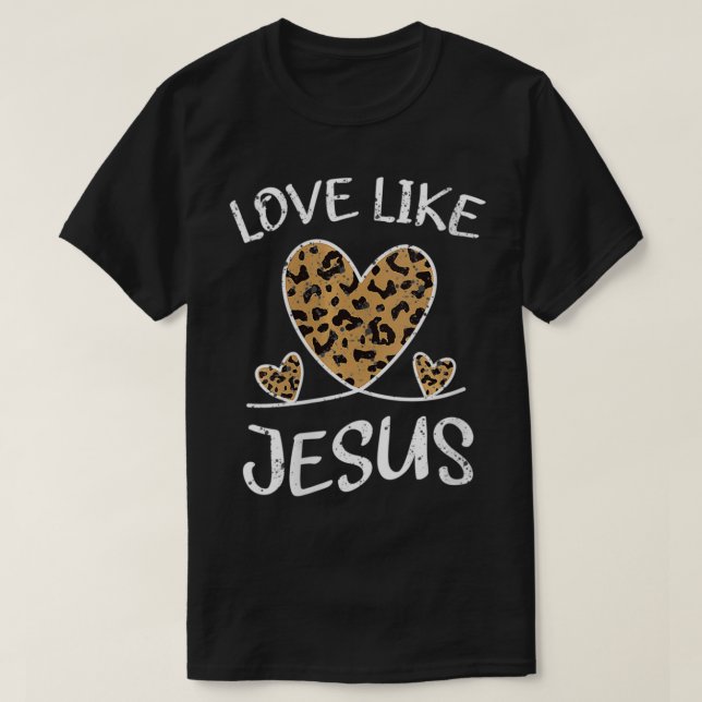 Womens Faith Bible Blsed Christian Cheeta Leopar T Shirt (Design framsida)