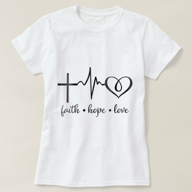Womens Faith Hope och Kärlek Christian John 316 T Shirt (Design framsida)