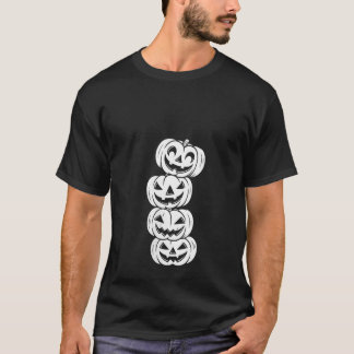 Womens Fall Pumpkin Funny Halloween Graphic Stacke T Shirt
