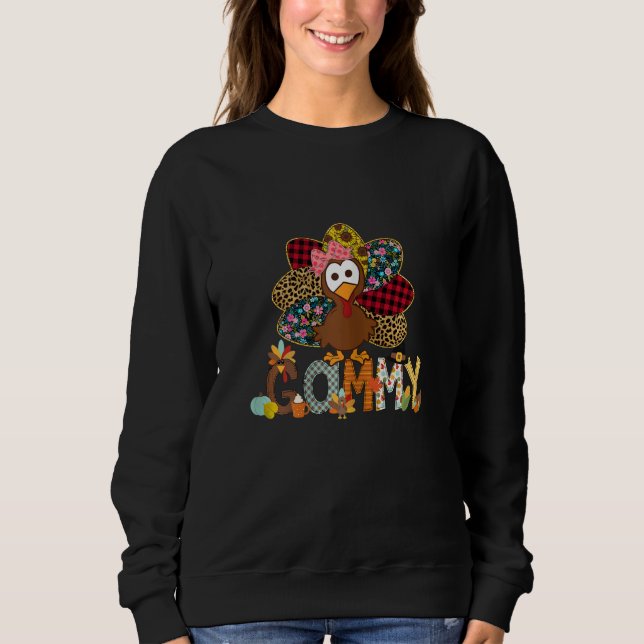 Womens Fall Turkey Gammy    Thanksgiving Doodle Gr T Shirt (Framsida)