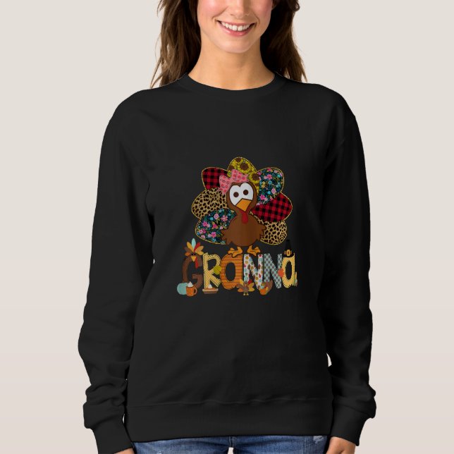 Womens Fall Turkey Granna    Thanksgiving Doodle G T Shirt (Framsida)