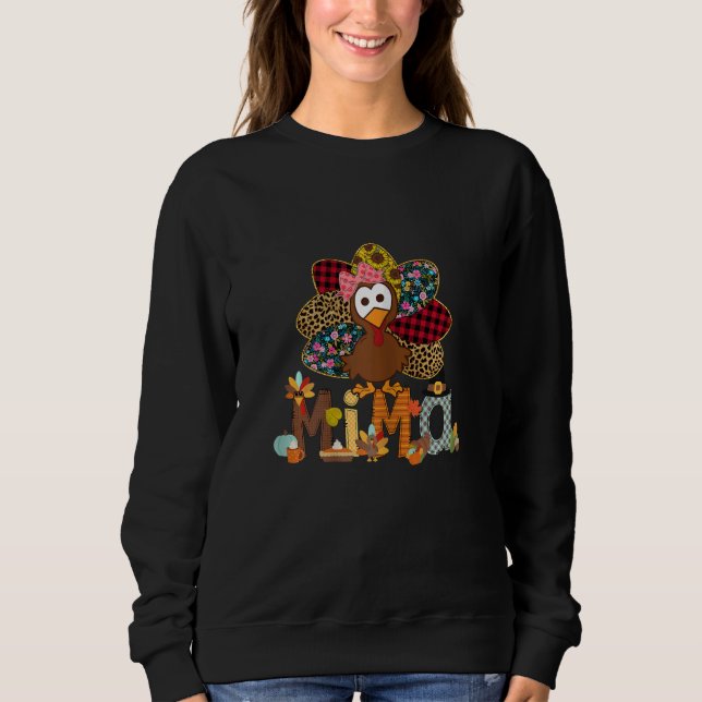 Womens Fall Turkey Mima    Thanksgiving Doodle Gra T Shirt (Framsida)