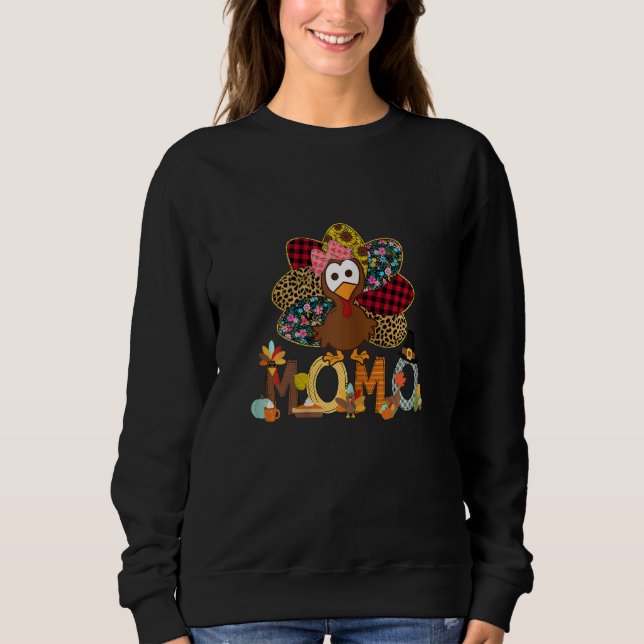 Womens Fall Turkey Momo    Thanksgiving Doodle Gra T Shirt (Framsida)