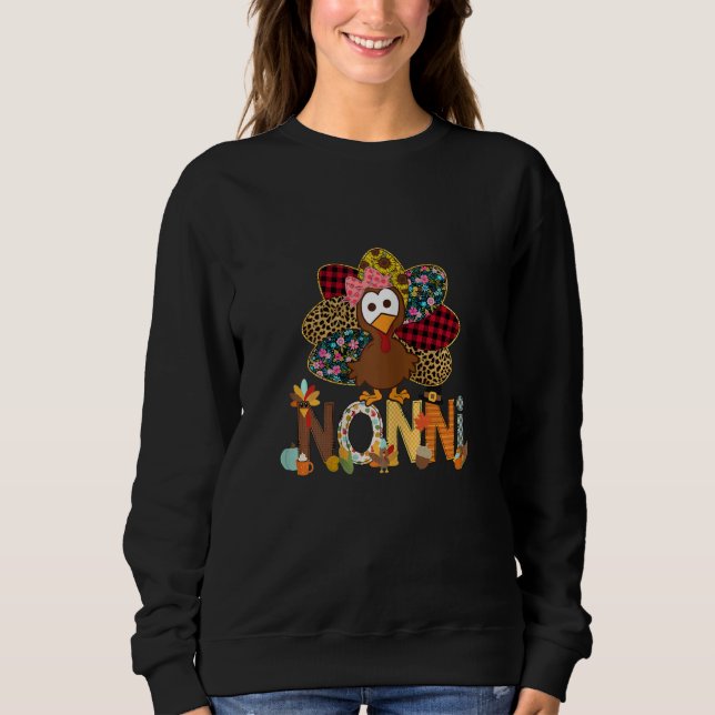 Womens Fall Turkey Nonni    Thanksgiving Doodle Gr T Shirt (Framsida)
