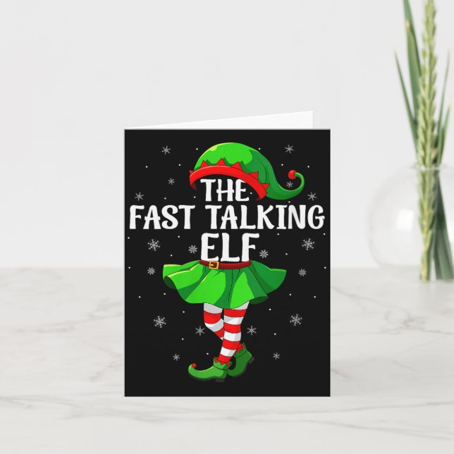 Womens Fast Talking Elf Christmas Girls Women Elf  Kort (Framsida)