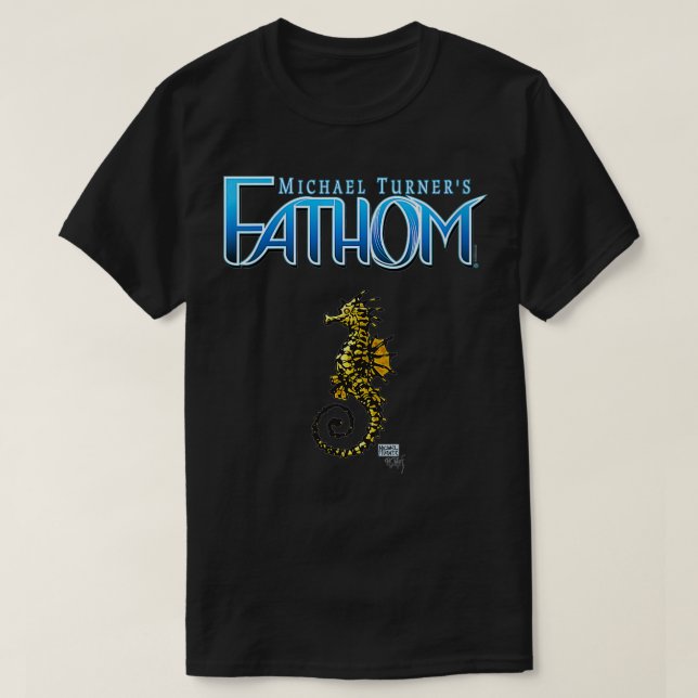 Womens Fathom Blue Logotyp med Fathoms Ernie the s T Shirt (Design framsida)