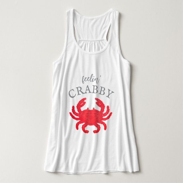 Women's Feelin Crabby Tank Top Linne Med Racerback (Design framsida)