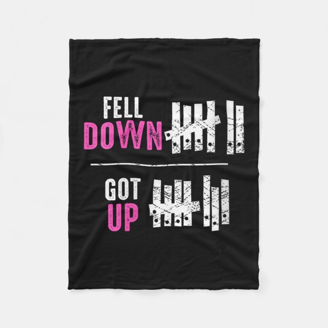 Womens Fell Down Got Up Motivational Funny Sitive  Fleecefilt (Framsidan)